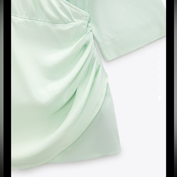 Zara Light GreenShort Wrap Jumpsuit - Picture 6 of 13